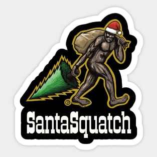 Bigfoot Santa Sticker